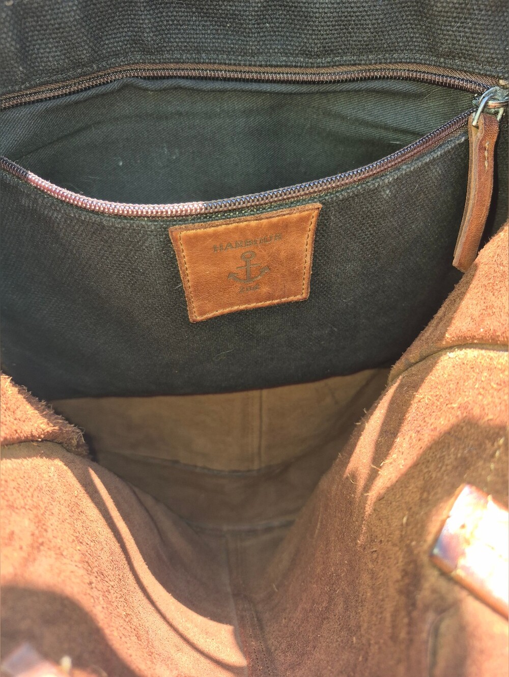 Brown Harbour 2nd Leather Bag featuring A Anchor logo embossed on the Front - Picture 7 of 9